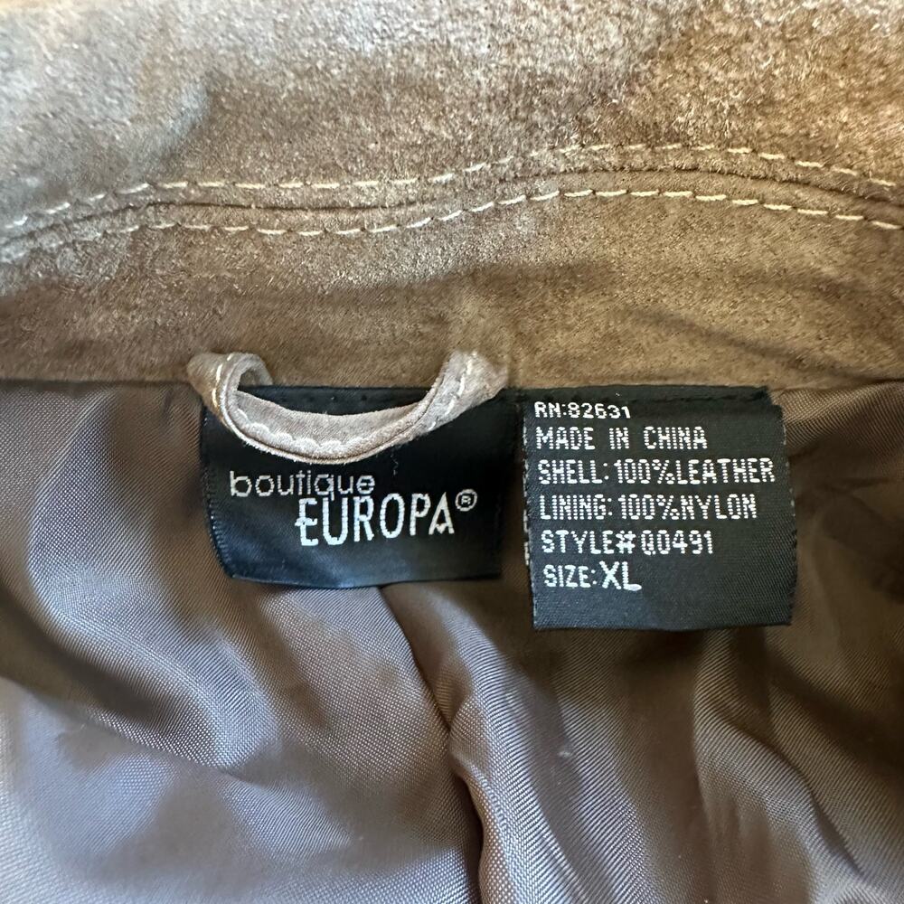 Vintage Boutique Europa Leather Trench Coat EVC Western Tombstone 90s - Picture 12 of 12
